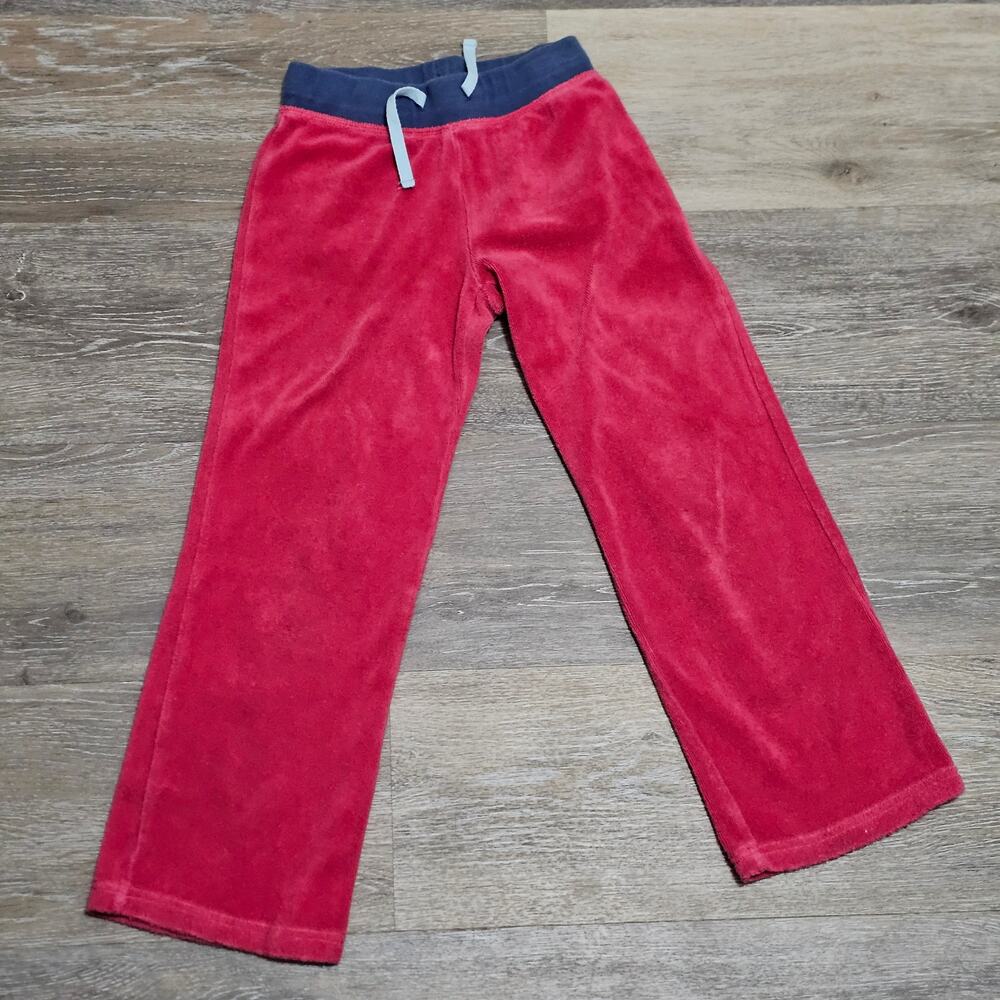 Mini Boden Pink Blue Terry Cloth Pants Sweatpants Girls 7Y Casual Lounge Preppy